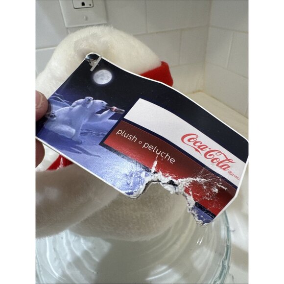 Coca Cola Polar Bear, Coke Plush Toy, 2014 Coca Cola 7" inch White Bear - Picture 5 of 11